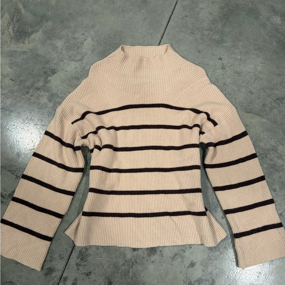 Striped Beige and Brown Women's Sweater